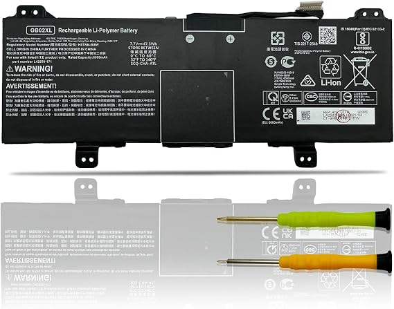 GB02XL Battery for HP Chromebook 14-DB0051CL X360 11 G2 EE Chromebook 11A G5 G6 G8 EE Series Notebook HSTNN-UB7M HSTNN-DB7X L42550-271 L42550-541 L42583-005 917725-855 47.3Wh HT03XL