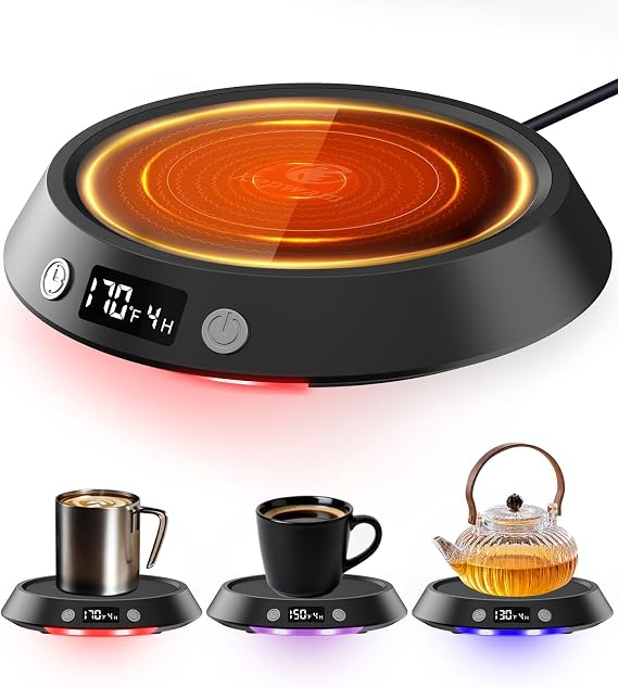Kepwam Mug Warmer for Desk, Coffee Warmer with 3 Temp Settings & 2-9H Timer
