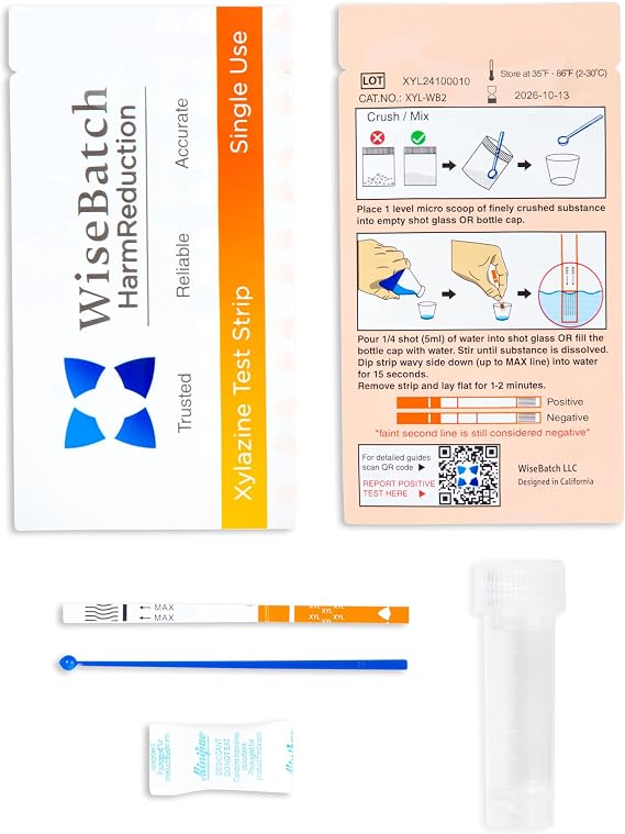 NEW Xylazine Test Strip Kit w/Instructions WiseBatch Harm Reduction Box of 5 Test Strips + Micro Scoop & Test Receptacle Most Sensitive Test Strip on the Market 500ng/ml Cutoff 99% Accurate