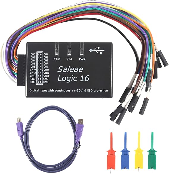 Logic16 USB Logic Analyzer Speed Data Collector 16 Channels 100M Rate Support Multiple Systems 16 Channels