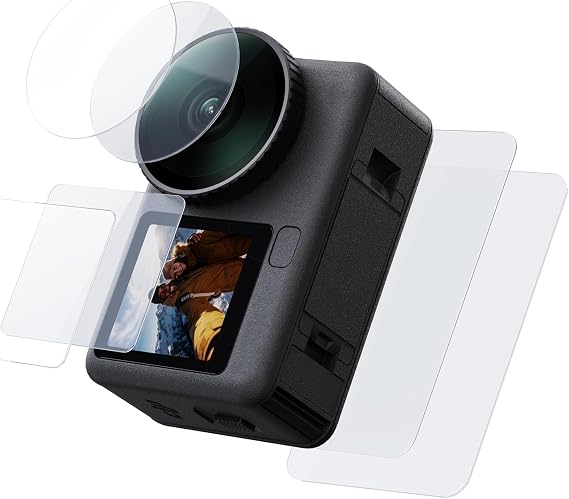 TELESIN Osmo Action 6 Uyumlu Ekran Koruyucu Seti, Osmo Action 6 için Kırılmaz Ekran Seti