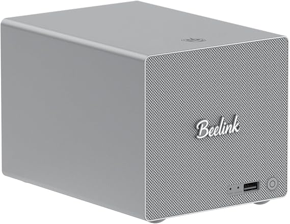 Beelink Mini PC, Me Pro N150, 16G LPDDR5,16TB M.2 PCIe 3.0 SSD | Desktop Computers , 2 Hard Drive Bays/Dual LAN/WiFi6/BT5.4 for Office/HTPC/NAS Storage/Home Theater/Data Center/File Server