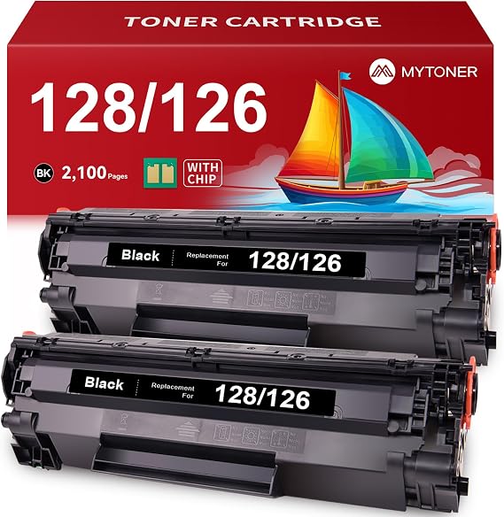 MYTONER 126 128 Black Toner Cartridge Replacement for Canon CRG-126 CRG-128 | Compatible with imageCLASS D530 D550 MF4770N MF4890DW MF4880DW LBP6230DW MF4450 MF4570DN Faxphone L100 L190 Printer, 2 Pack