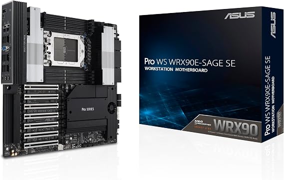 Asus Pro Ws Wrx90E-Sage Se Amd Wrx90 Str5 Ddr5 7600 Vga 4X M2 Usb3.2 2X10Gbit + 1Gbit Lan (Pro Ws Wrx90E-Sage Se) Anakart