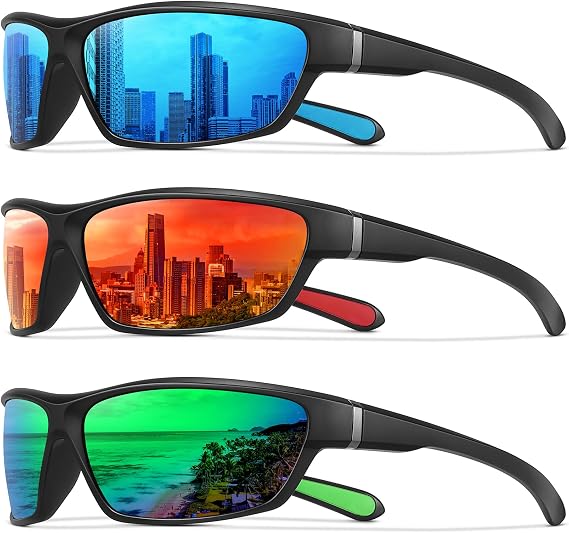 MEETSUN Polarized Sports Sunglasses for Men Women Wrap Around Driving Cycling Golf Fishing Sun Glasses UV400 Protection