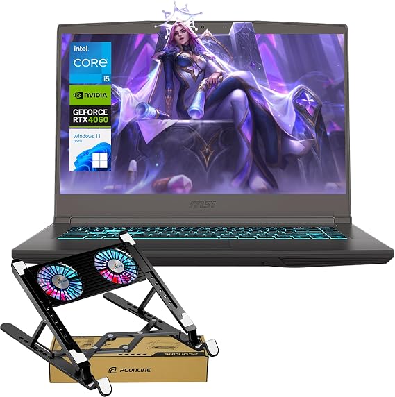 msi Ultra Thin 15 VR-Ready Gaming Laptop, 15.6" FHD 144Hz, Intel i5-13420H(Beats Ryzen 7 7435HS), NVIDIA GeForce RTX 4060, 32GB RAM, 1TB SSD, Backlit KB, Wi-Fi 6, Bundle with PCO Notebook Fold Cooler