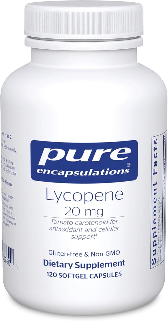 Pure Encapsulations Lycopene 20 mg, 120 Softgel Capsules | Dietary Supplement for Cellular and Macular Support*, Antioxidant Support, Plant Based Ingredients
