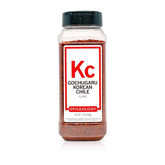 Spiceology Gochugaru Korean Chile Flake Mild, Fruity & Smoky Red Chili Flakes for Kimchi, Korean BBQ, Soups & Stir-Frys Fresh-Ground, Chef-Quality 12 oz