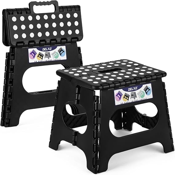 Delxo Folding Step Stool 11 inch 2 Pack,300 Lbs Step Stool for Kids&Adults