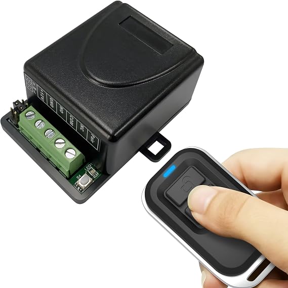 UHPPOTE 433.92MHz 1-Channel RF Wireless Remote Control Switch Fob 12VDC