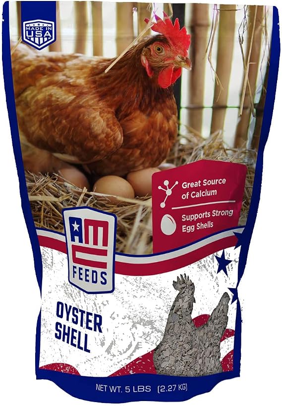 AMERICAN CLASSIC Feeds Oyster Shells 5lb Bag Premium Calcium Supplement for Chickens 95% Calcium Carbonate for Strong Eggshells & Healthy Flock Easy-to-Use, Natural Source