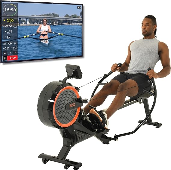 Women's Health Men's Health Womens Health Mens Health Bluetooth Dual Handle Rower Rowing Machine with MyCloudFitness App (1678), Black