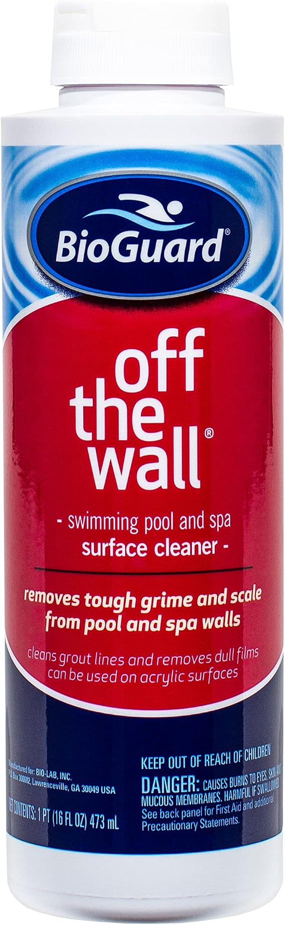 BioGuard Off The Wall Surface Cleaner, 1 Pint, Single Pack | Surface Cleaner for Swimming Pool and Spa, Non-Abrasive, Suitable for Use on All Surfaces