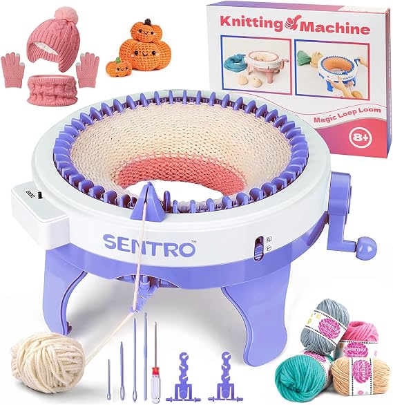 BZVV Knitting Machine 48 Needles with Row Counter, for Beginners(Blue) | 48 needles with row counter