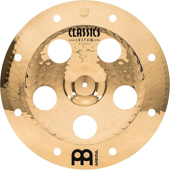 Meinl 18" Trash China Cymbal with Holes - Classics Custom Brilliant - Made In Germany, (CC18TRCH-B)