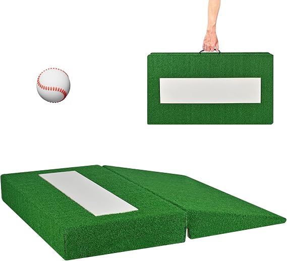 Pitching Mound, Training Equipment, Baseball Pitcher's Mound with Carry Handle and Regulation Pitching Rubber