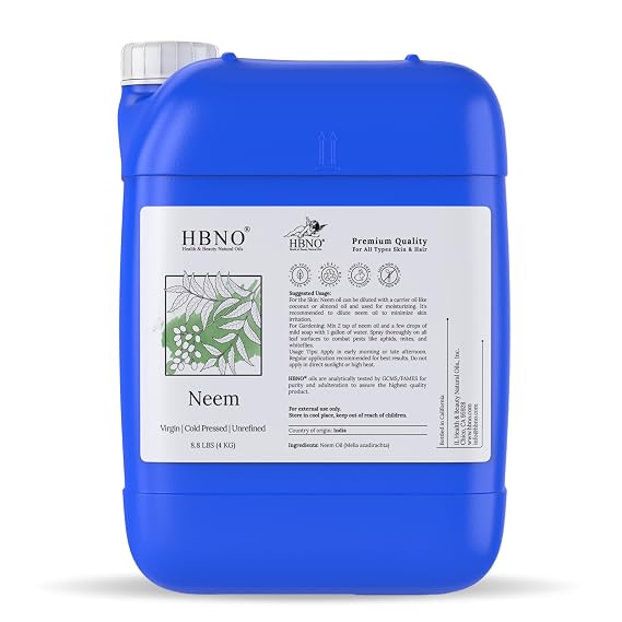 HBNO NEEM Oil - 8.8 lbs (4kg) - Ideal for Face wash, Lotions, Skincare, and hair care products.