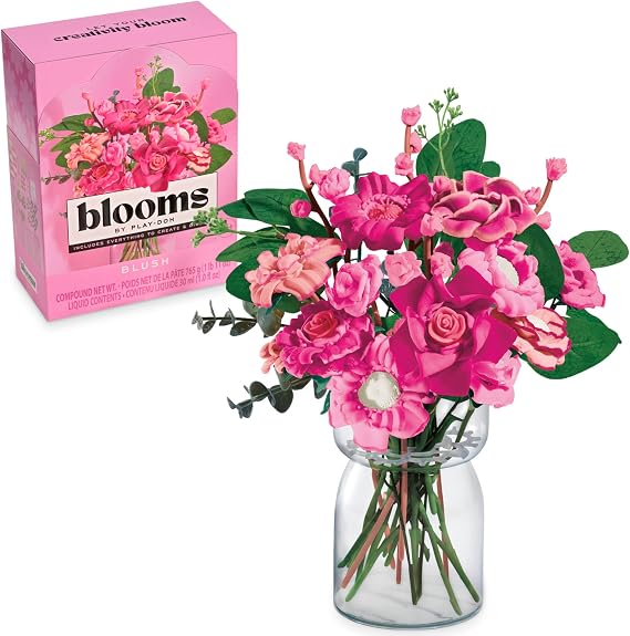 Play-Doh Blooms Blush Flower Bouquet Making Kit | Floral Crafts for Adults & Teens