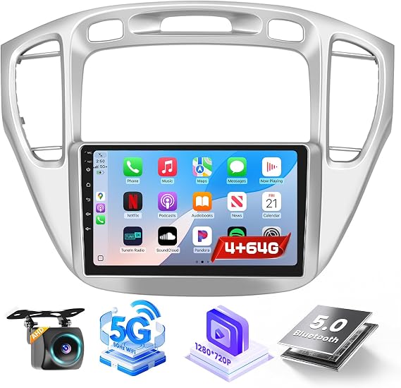 [Roinvou] 4+64G 9" Android 15 Car Radio for Toyota Highlander 2000-2007
