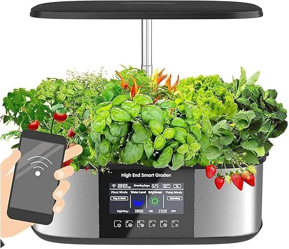 Hydroponics Growing Indoor Garden, Hydroponics Growing Herb Garden - 21 Pods Indoor Gardening with LED Grow Light, Plants Germination Kit