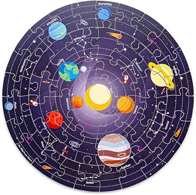 Bigjigs Toys Space Explorer Solar System Puzzle - 50 Piece Wooden Floor Puzzle for 2 Years, Unique Space Toys, Quality Educational Toys & Jigsaw Puzzles for Kids
