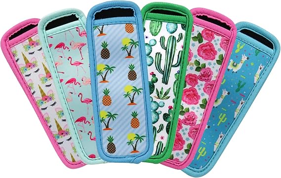 Ice Pop Sleeves 6pcs Neoprene Popsicles Holders Bags Reusable Popsicles Antifreezing Covers