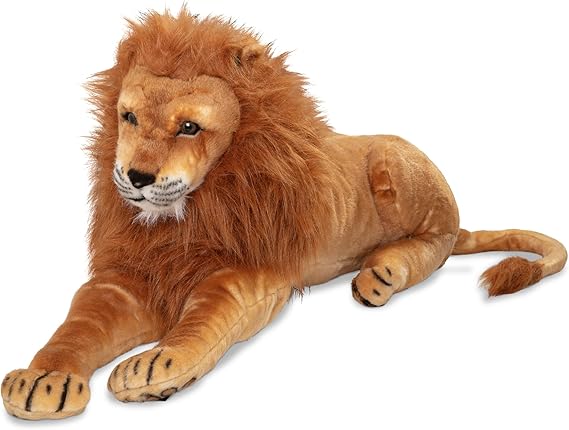 Melissa & Doug Giant Lion Stuffed Animal Plush Toy (Over 6 Feet Long) - Lifelike Plushie Lion for Pretend Play and Room Decor, Toddler Toys for Ages 3+