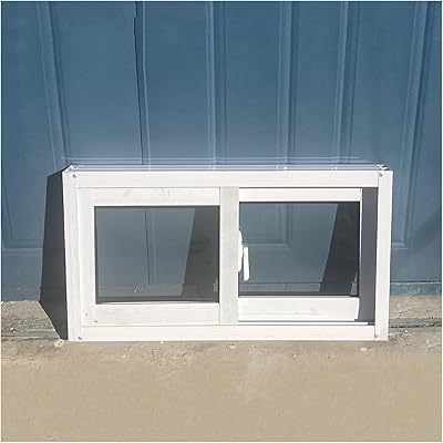 12 24 30 36 48 60 Inch Double Pane Windows White, Large Lockable Shed Transom Sliding Window WScrews, Household Garage Mobile Home Horizontal Replacement WindowsWxH 29x20in73x50cm