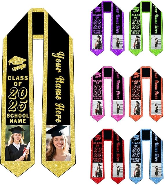 Personalized Graduation Stole 2025 Gift for Students Custom Sashes Class of 2025 Customized Academic Regalia
