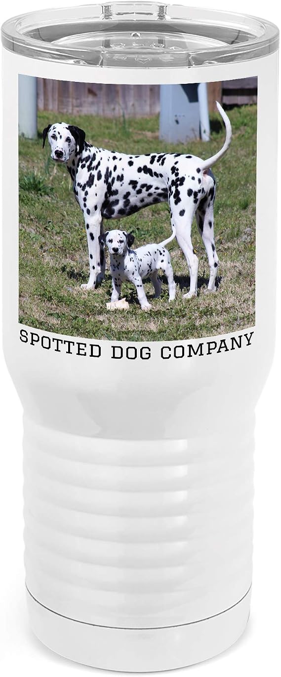 Personalized 20oz White Stainless Steel Tumbler with Your Custom Photo, Logo or Design Dye