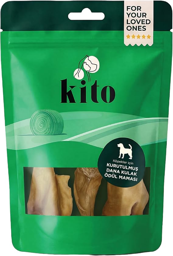 Chito Dried Beef Ear Chewable Dog Reward Food 100% Natural, Gluten-Free, Organic 100g (Dog Treat)