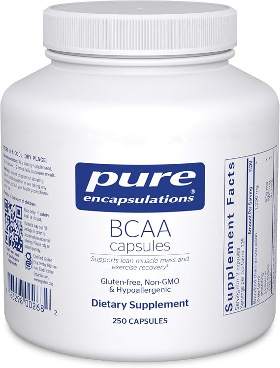 Pure Encapsulations BCAA Capsules, 250 Capsules