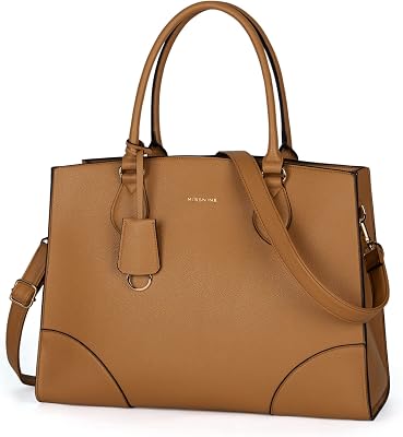 Missnine Laptop Bag 15.6 inch Work Bags for Women Professional Laptop Tote PU Leather Computer Briefcase for Office Business