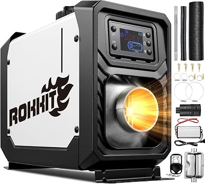 8KW Diesel Heater, 110V12V All-in-One Diesel Air Heater, Portable Diesel Heater with LCD Monitor & Remote Control, Fast Heating Low Noise Diesel Parking Heater for Tent, Car, RV, Camper