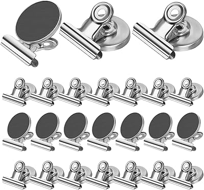 Grtard 24 Pack Magnetic Clips Heavy Duty, Magnet Clips for Fridge, Refrigerator Magnets, Strong Magnetic Clip, Scratch Free Magnets with Clip for Whiteboard, Refrigerator, Cruise, Locker