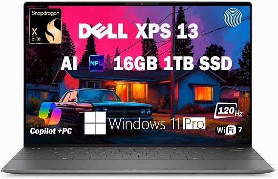 Dell XPS 13 9345 Laptop, Snapdragon X Elite, 16GB LPDDR5X, 1T SSD