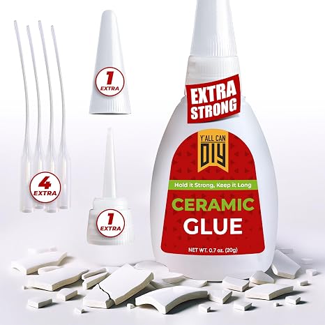 YallCanDiy Ceramic Glue Repair, Pottery Glue for Porcelain, Mugs & China