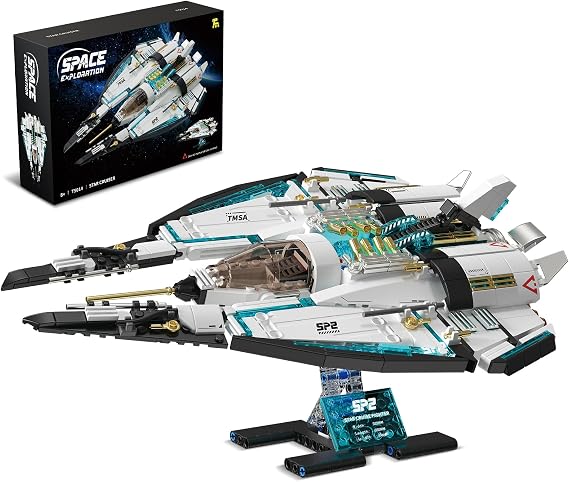 Spaceship Building Blocks Set for Boys Ages 8-12, STEM Space Toys for Kids to Assemble a Space Shuttle with Light, Best Present for Boys and Girls Aged 8+ (739PCS)