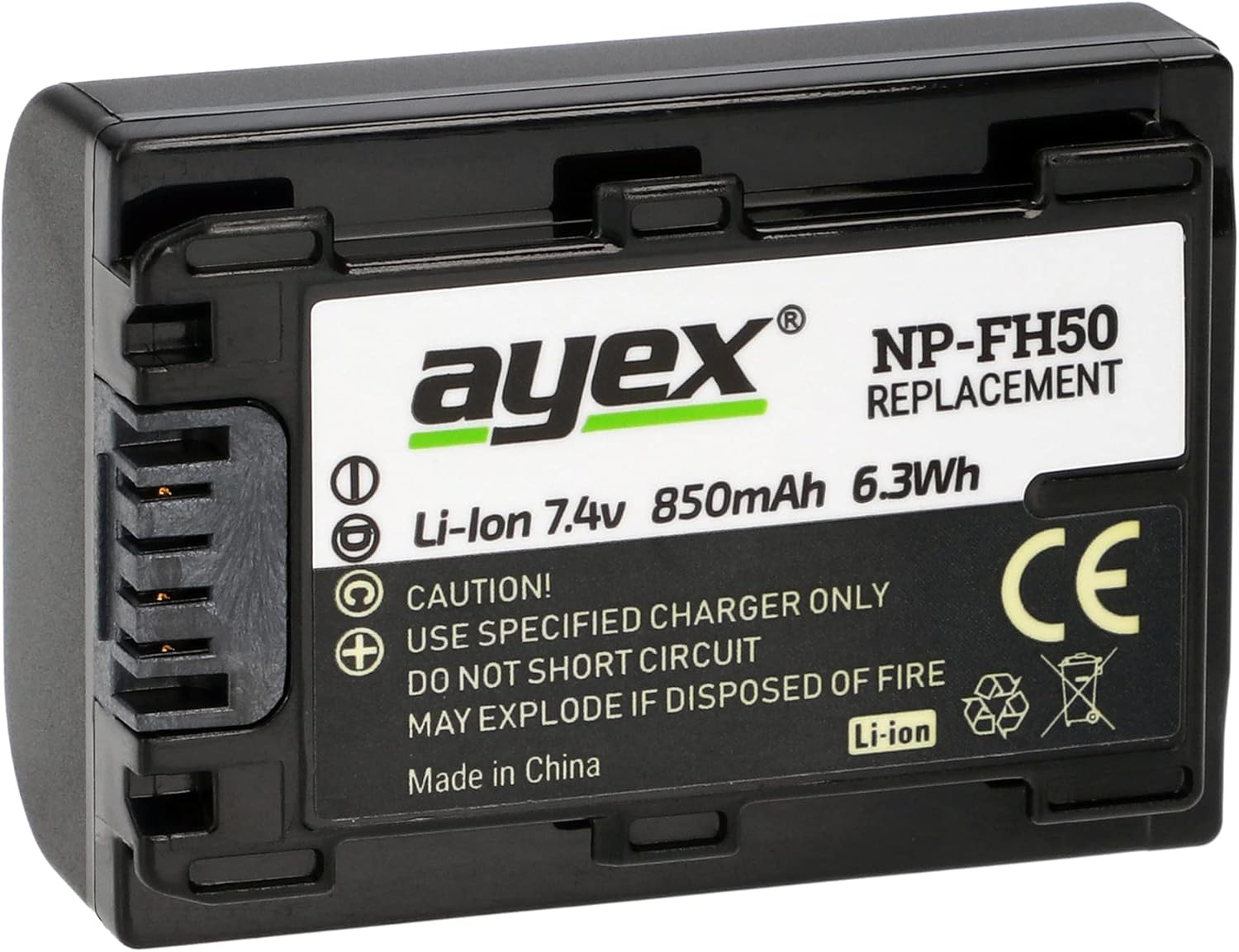 Compatible with Ayex NP-FH50 Battery, Sony Digital Video Cameras and A230, A330, A380, A390