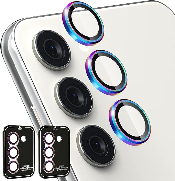 Zeking (2 Set for Samsung Galaxy A55 5G Camera Lens Protector, Scratch-Resistant HD Clarity Ultra-Thin 9H Tempered Glass with Aluminum Edging, Individual Metal Lens Cover (Color)