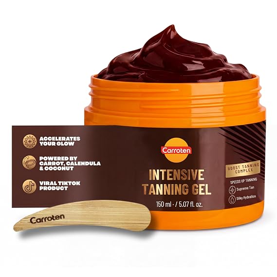 Carroten Intensive Tanning Gel, Browning Tan Accelerator, 5 oz + Spatula