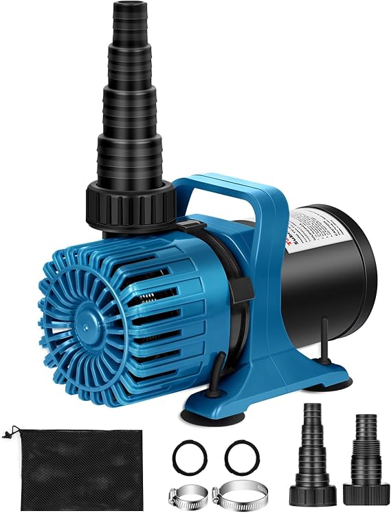TONGCHANT 3200 GPH Pond Pump for Fish Pond, Fountain & Waterfall, 18FT Lift