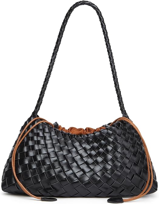 Slouchy Woven Hobo Bags Women Suede Shoulder Purses Tote Travel Handbag