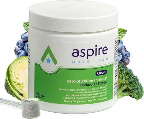 Aspire Nutrition Clear+ Detoxification 30 Days Supply Dietary Supplement Unflavored Powder