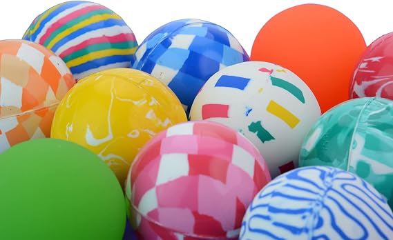 Entervending Bouncy Balls - Rubber Balls for Kids - Mixed Bounce - 60 mm Big - Party Favors