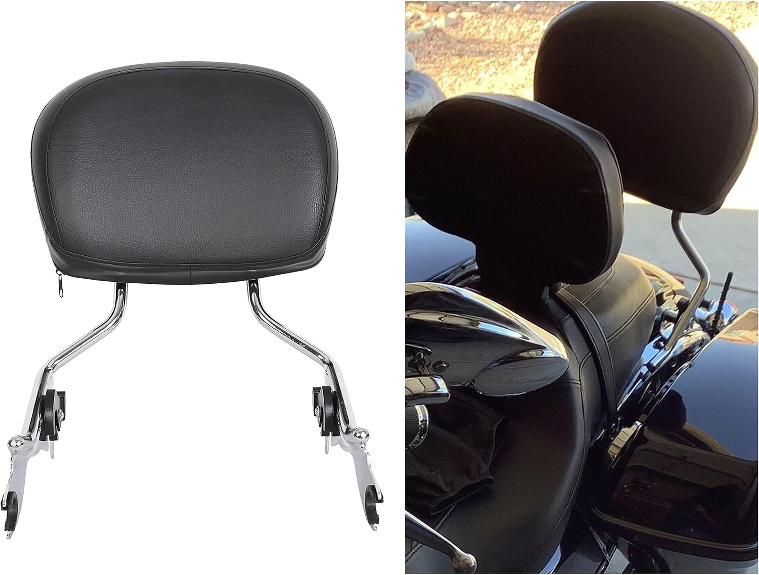 ECOTRIC Detachable Passenger Backrest, Quick Release 2-up Sissy Bar Compatible with Harley Davidson Touring 2009-2024 Street Glide Road King Road Glide Electra Glide Ultra Limited FLHR FLHX FLHT FLTR