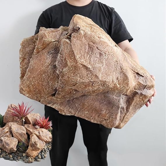 Solid Fake Rocks Outdoor Faux Rock Cover PU Foam Artificial Landscape Boulder Realistic Natural Texture Multi-Purpose Decorative Stones for Landscaping Lawns and Gardens Aqua