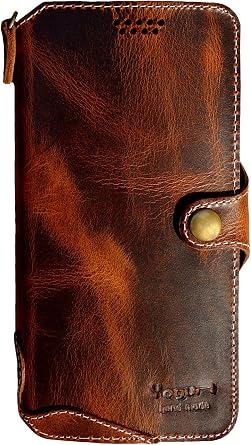 Yogurt Case for Google Pixel 10 Pro XL, Genuine Leather Wallet Cover for Pixel 10 Pro XL, Handmade Dark Brown
