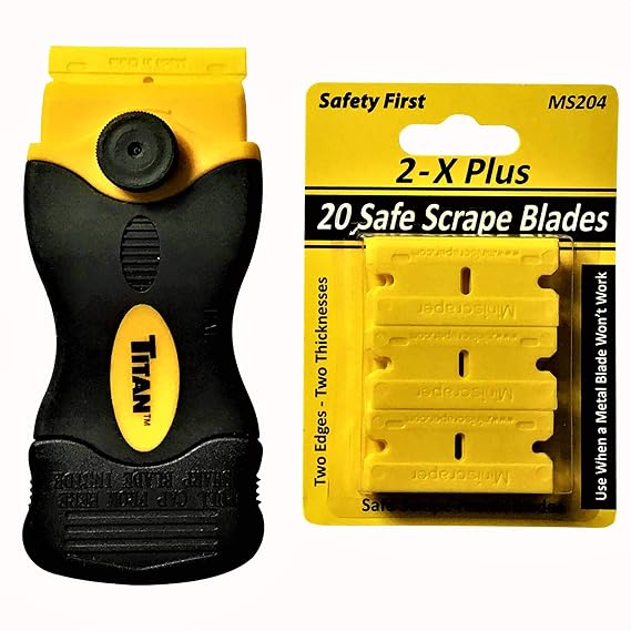 20 2X Plus Plastic Razor Blades and Titan Scraper