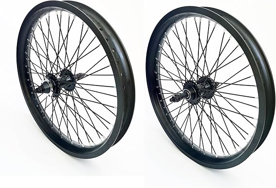 20"/26" x 1.85" Heavy Duty Bike Rim Wheel Set, 12 Gauge 48 Spokes Wheelset, Double Wall Aluminum Alloy Bicycle Wheels Rims (Front & Rear) Disc Brake